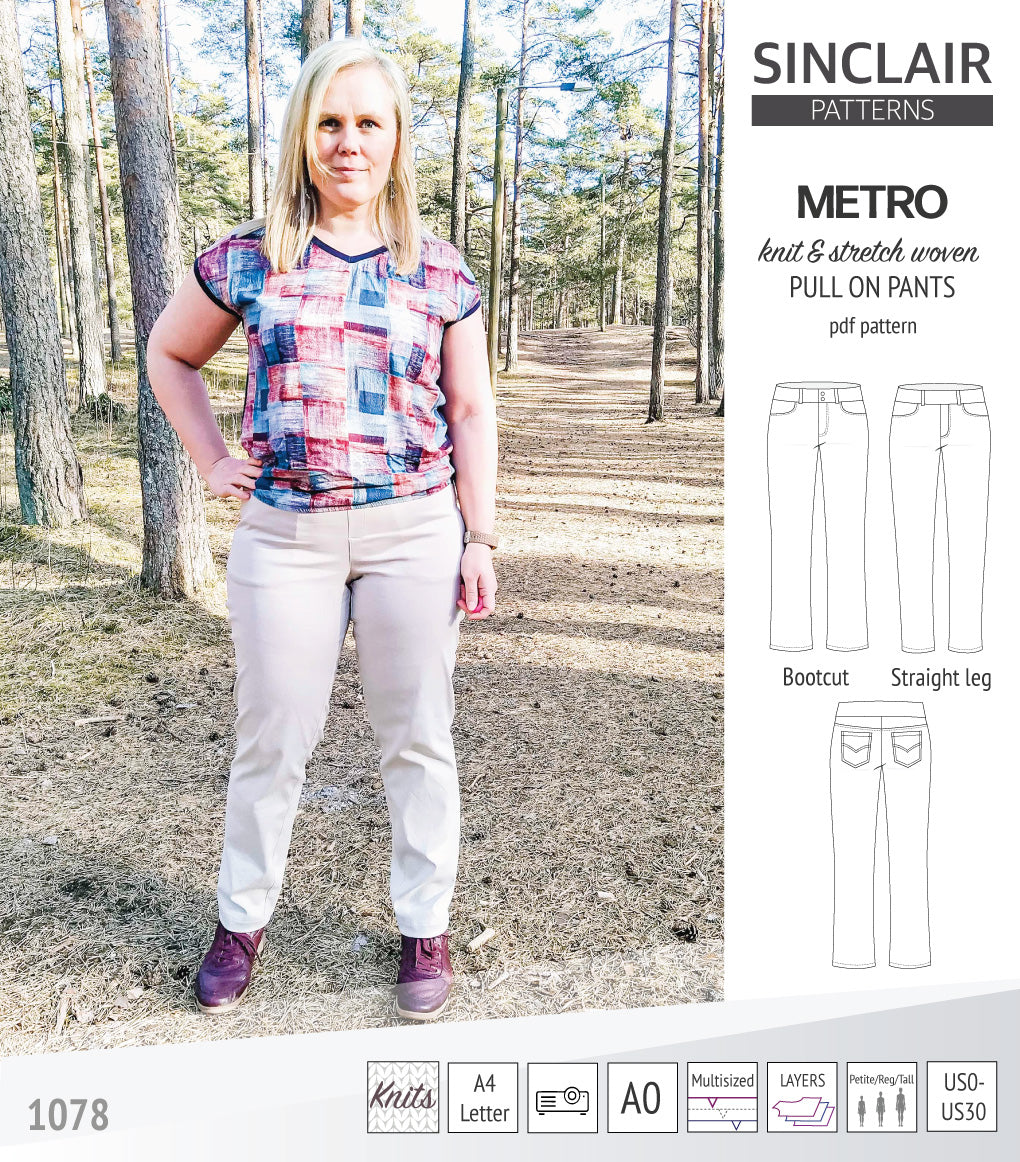 Metro pull on pants (PDF sewing pattern) – Sinclair Patterns