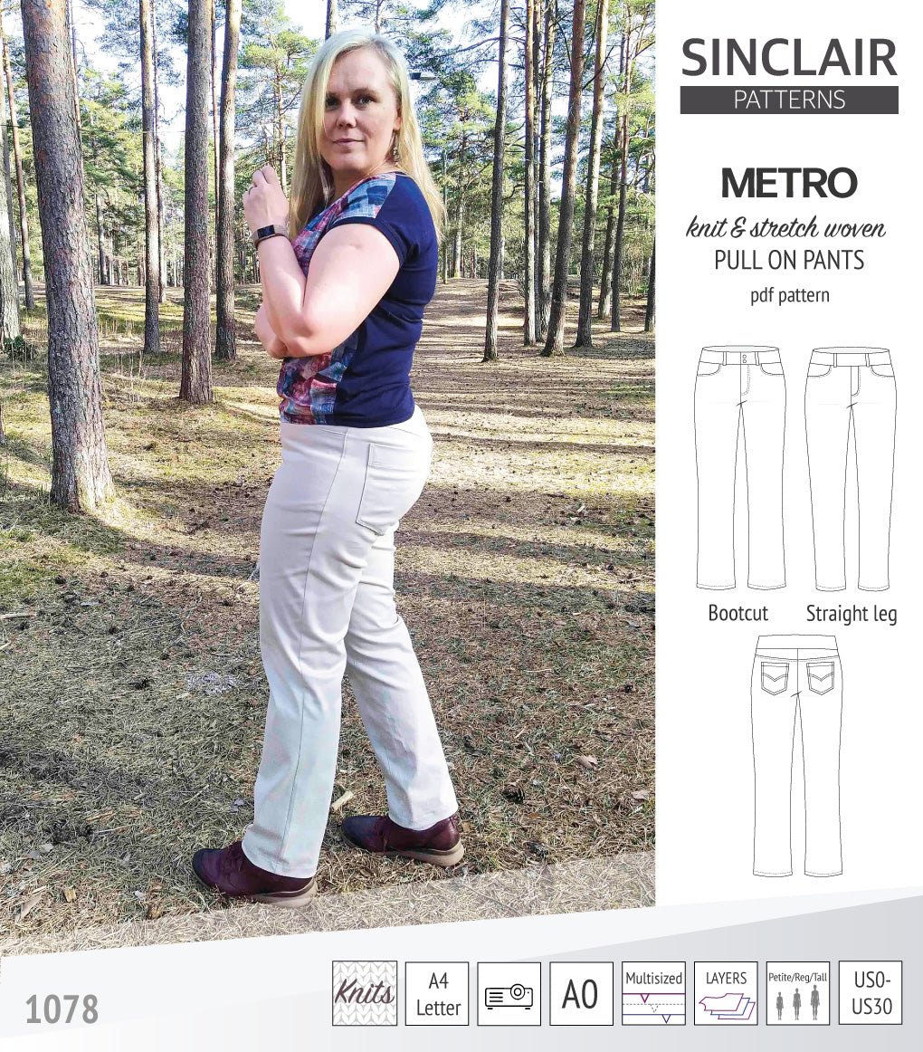 Metro pull on pants (PDF sewing pattern) – Sinclair Patterns