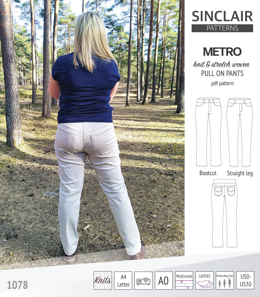 Metro pull on pants (PDF sewing pattern) – Sinclair Patterns