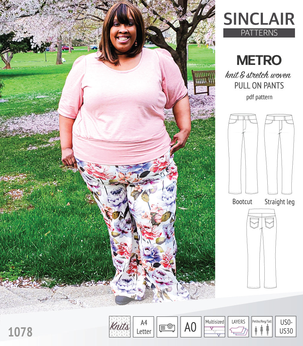 Metro pull on pants (PDF sewing pattern) – Sinclair Patterns