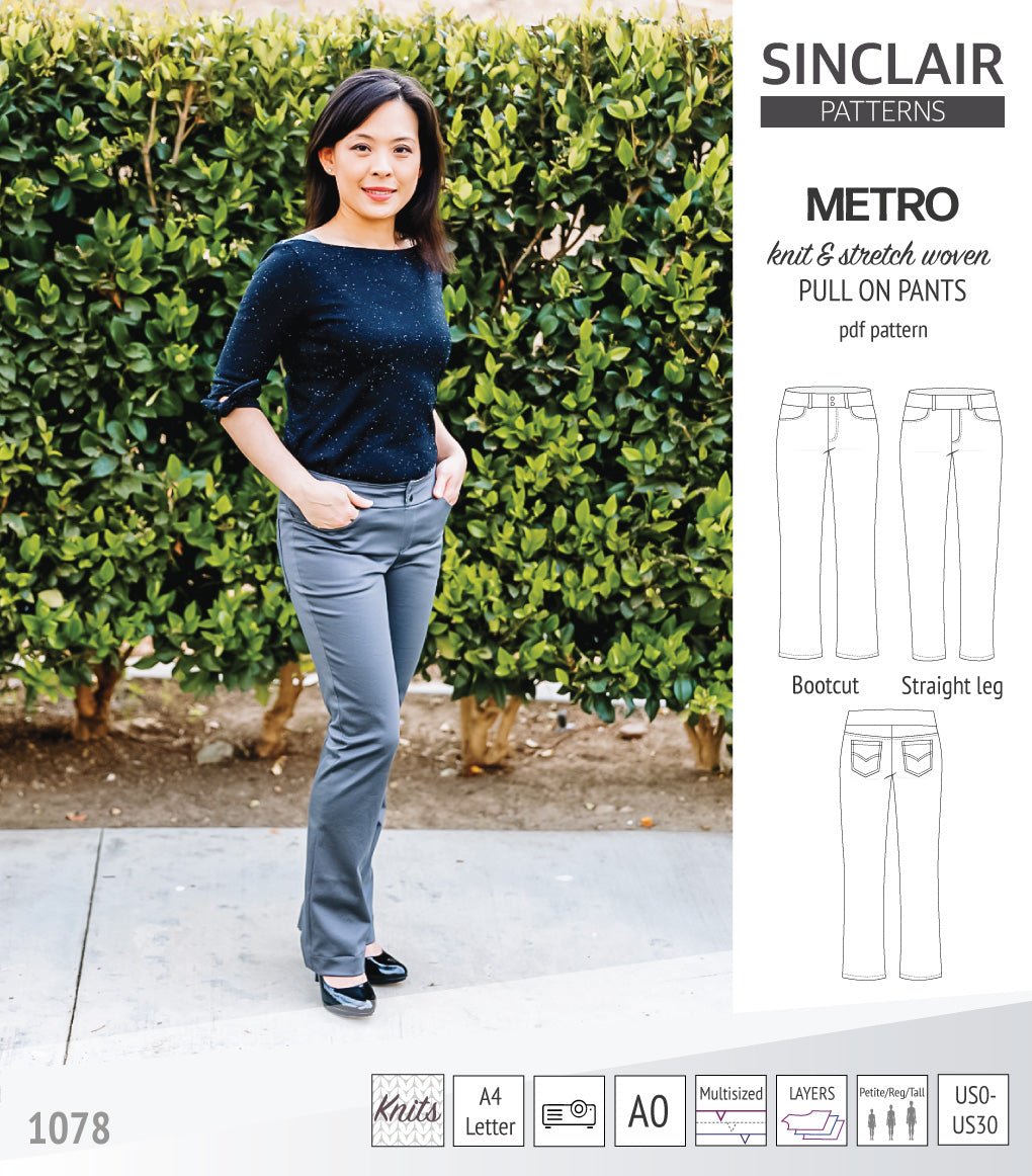 Metro pull on pants (PDF sewing pattern) – Sinclair Patterns