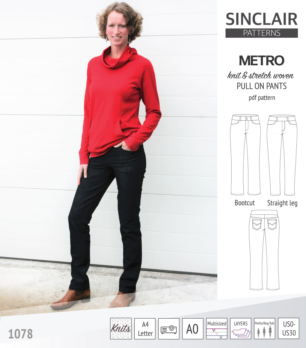 Metro pull on pants (PDF sewing pattern) – Sinclair Patterns