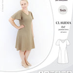 PDF Sewing pattern Sinclair Patterns S1046 Claudia godet style knit dress or tunic with flutter sleeves