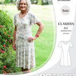 PDF Sewing pattern Sinclair Patterns S1046 Claudia godet style knit dress or tunic with flutter sleeves