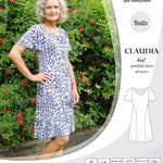 PDF Sewing pattern Sinclair Patterns S1046 Claudia godet style knit dress or tunic with flutter sleeves