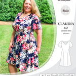 PDF Sewing pattern Sinclair Patterns S1046 Claudia godet style knit dress or tunic with flutter sleeves