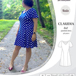 PDF Sewing pattern Sinclair Patterns S1046 Claudia godet style knit dress or tunic with flutter sleeves