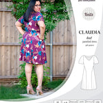 PDF Sewing pattern Sinclair Patterns S1046 Claudia godet style knit dress or tunic with flutter sleeves