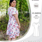 PDF Sewing pattern Sinclair Patterns S1046 Claudia godet style knit dress or tunic with flutter sleeves