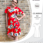 PDF Sewing pattern Sinclair Patterns S1046 Claudia godet style knit dress or tunic with flutter sleeves