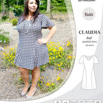 PDF Sewing pattern Sinclair Patterns S1046 Claudia godet style knit dress or tunic with flutter sleeves