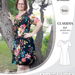 PDF Sewing pattern Sinclair Patterns S1046 Claudia godet style knit dress or tunic with flutter sleeves