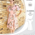 PDF Sewing pattern Sinclair Patterns S1046 Claudia godet style knit dress or tunic with flutter sleeves
