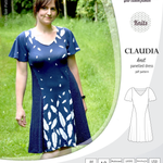 PDF Sewing pattern Sinclair Patterns S1046 Claudia godet style knit dress or tunic with flutter sleeves