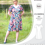PDF Sewing pattern Sinclair Patterns S1046 Claudia godet style knit dress or tunic with flutter sleeves