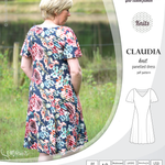 PDF Sewing pattern Sinclair Patterns S1046 Claudia godet style knit dress or tunic with flutter sleeves