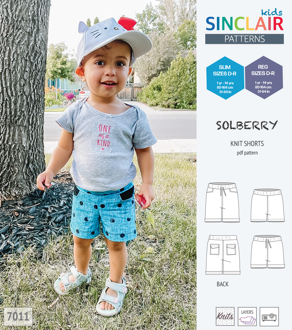 Solberry knit jersey shorts for children girls and boys pdf sewing ...