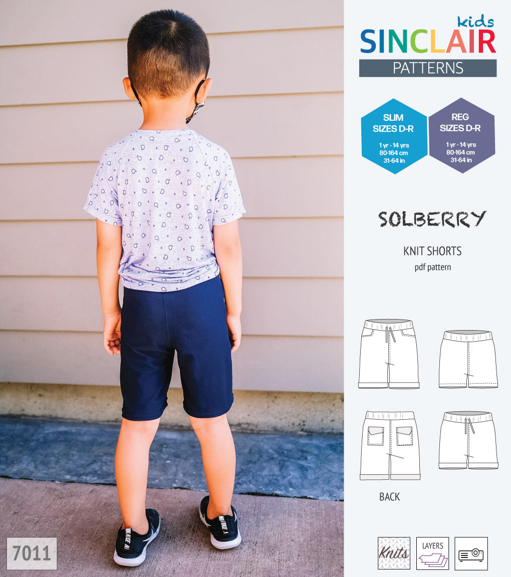Solberry knit jersey shorts for children girls and boys pdf sewing ...