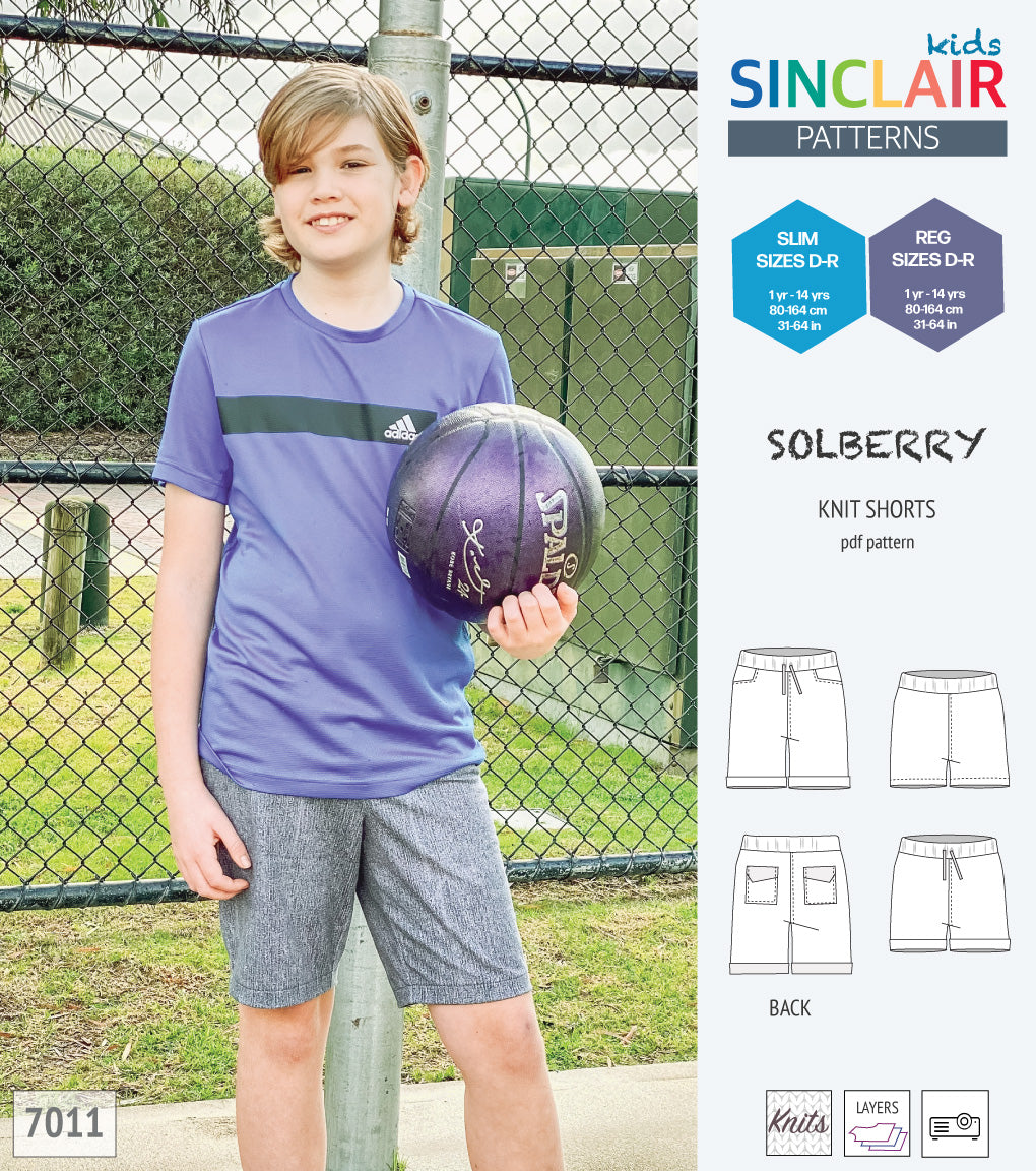 Solberry knit jersey shorts for children girls and boys pdf sewing ...
