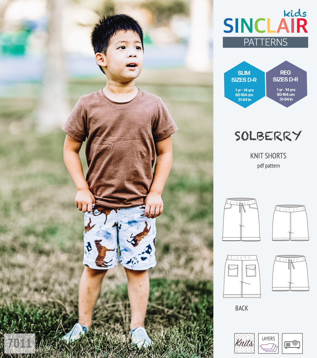 Solberry knit jersey shorts for children girls and boys pdf sewing ...