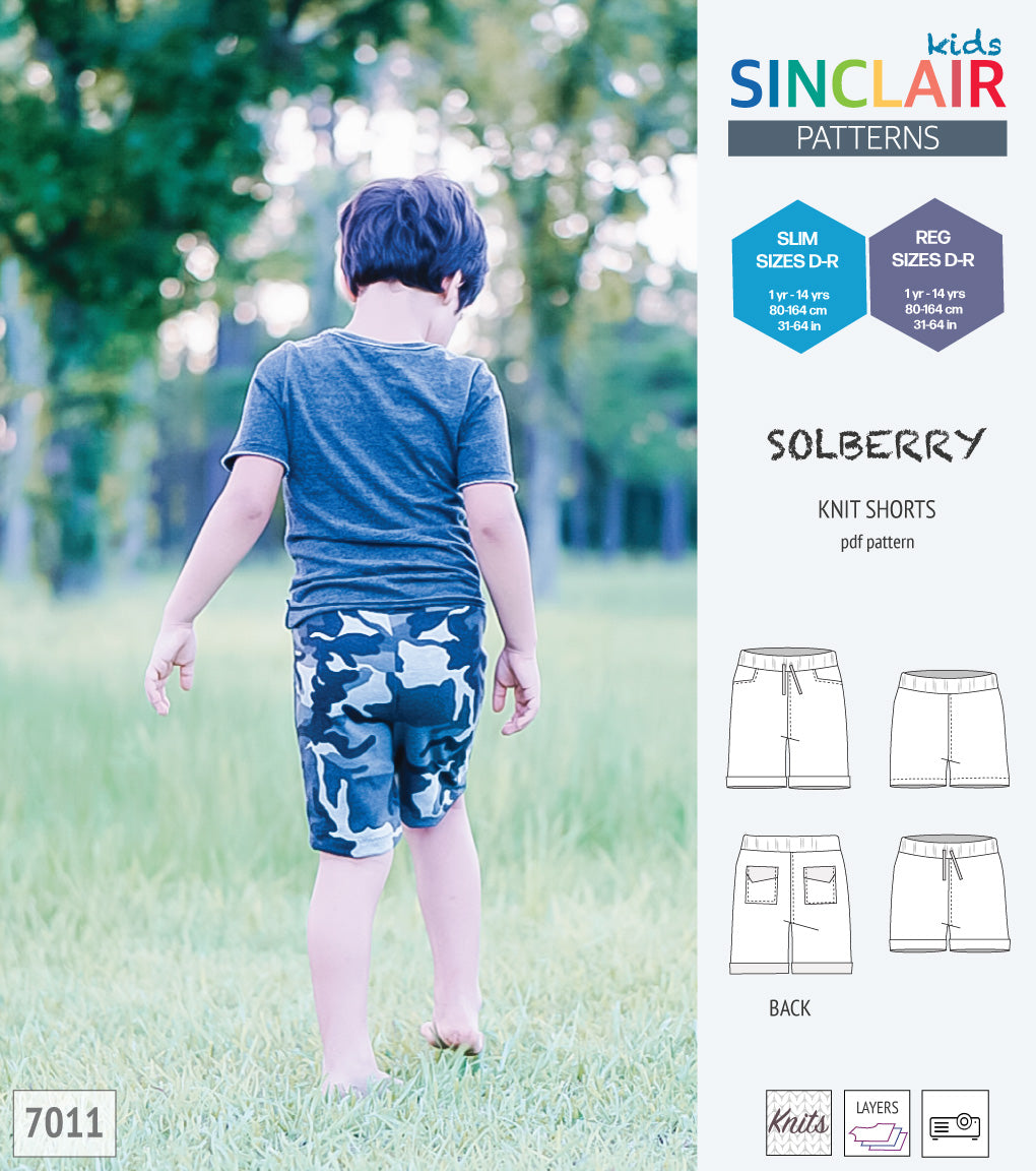 Solberry knit jersey shorts for children girls and boys pdf sewing ...