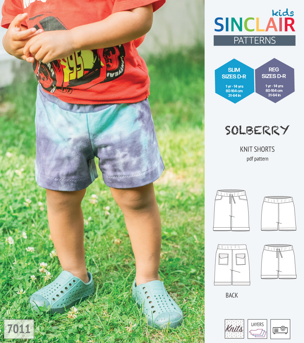 Solberry knit jersey shorts for children girls and boys pdf sewing ...
