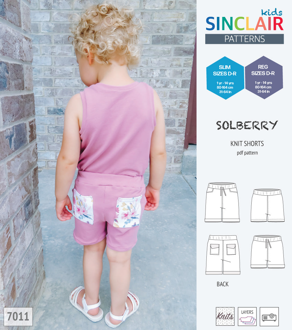 Solberry knit jersey shorts for children girls and boys pdf sewing ...