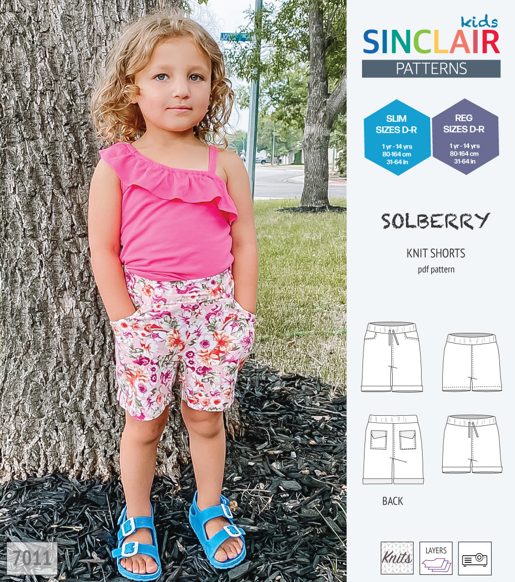 Solberry knit jersey shorts for children girls and boys pdf sewing ...