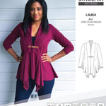 Sinclair Patterns S1054 Laura shawl collar cardigan top for women pdf sewing pattern