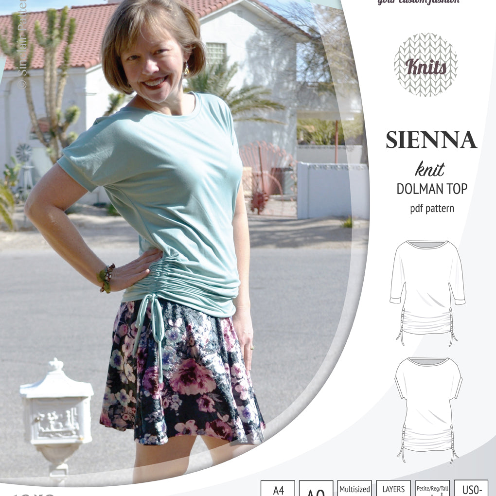 PDF Sewing pattern Sinclair Patterns S1043 Sienna drawstring dolman top
