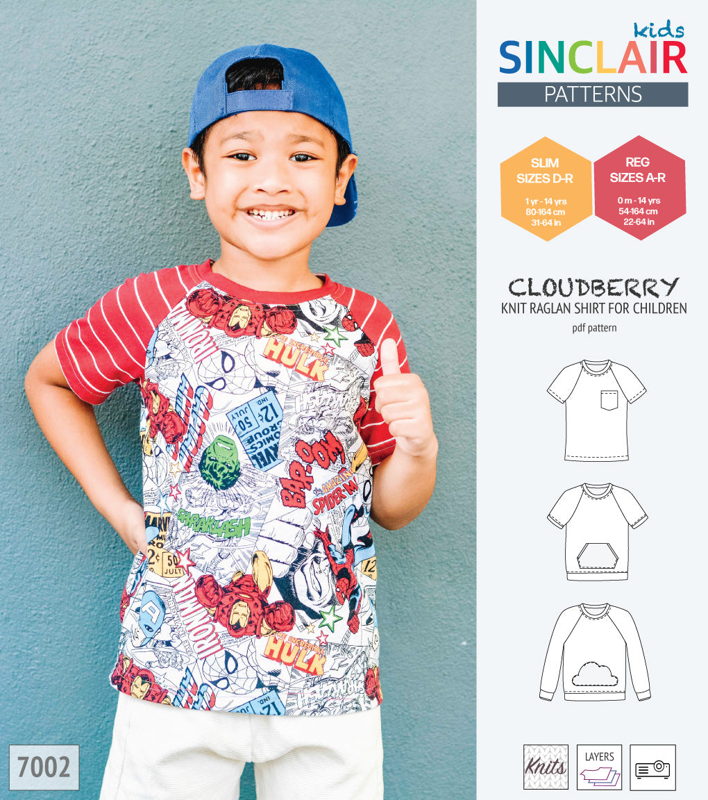 Cloudberry knit raglan shirt for children (PDF SEWING PATTERN ...