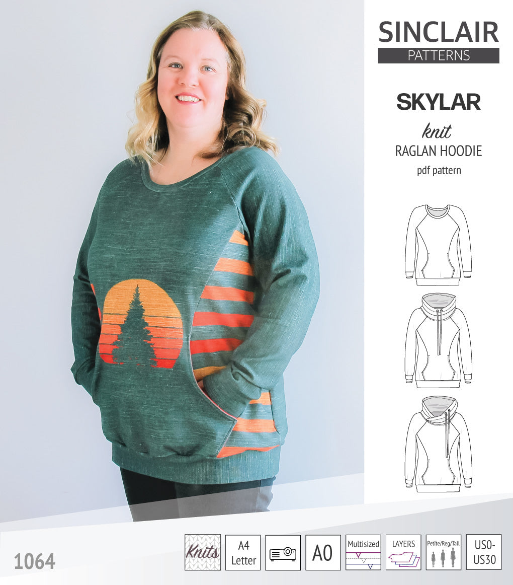 Skylar knit raglan hoodie (PDF) – Sinclair Patterns