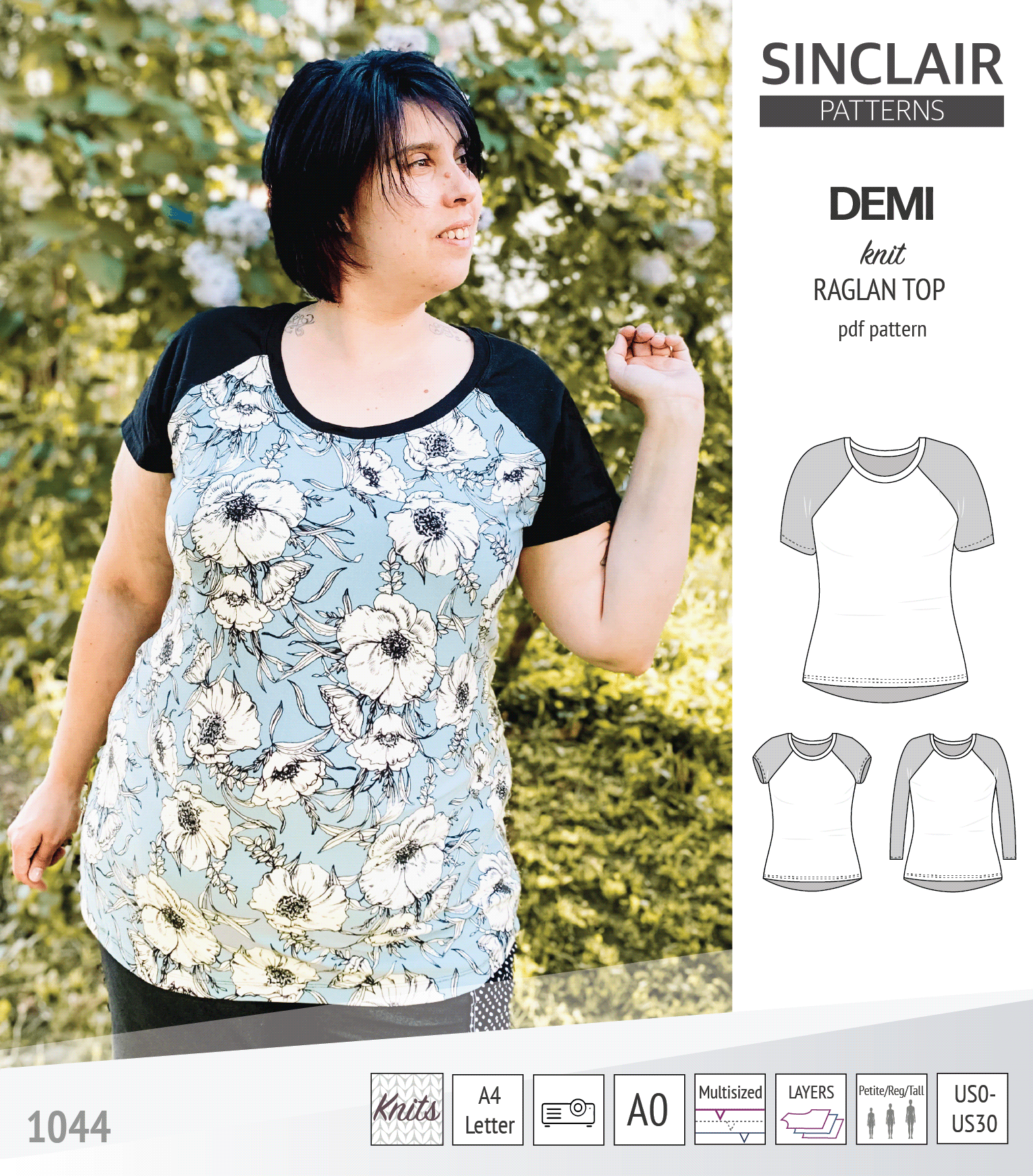 Demi classic raglan knit top (PDF) – Sinclair Patterns