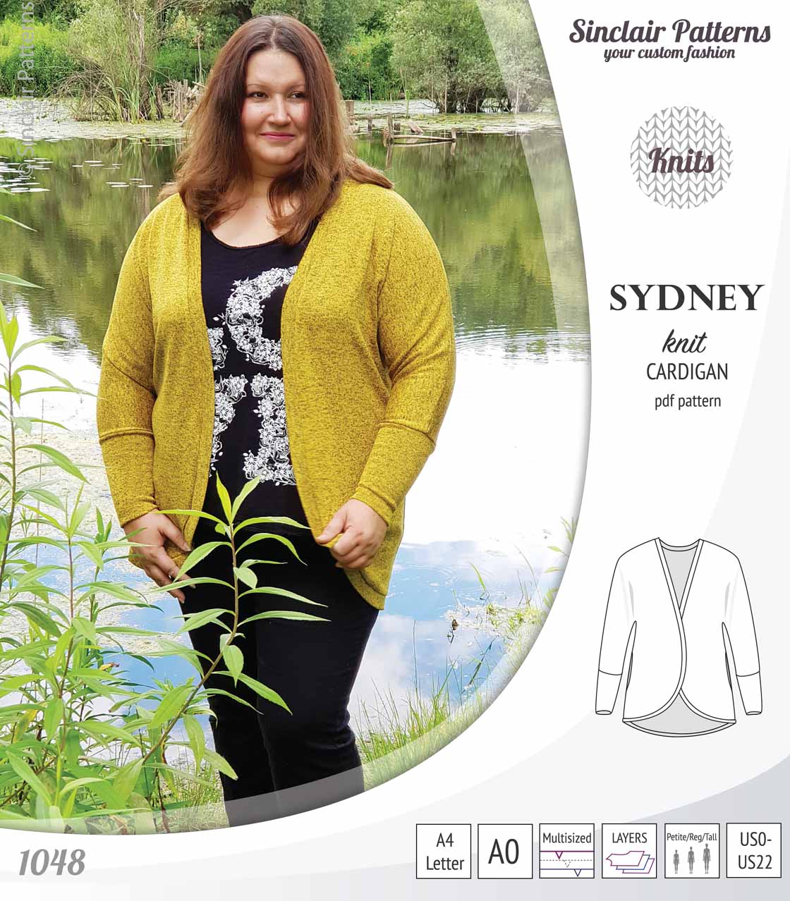 Sydney slim fit cocoon style knit cardigan(PDF) – Sinclair Patterns