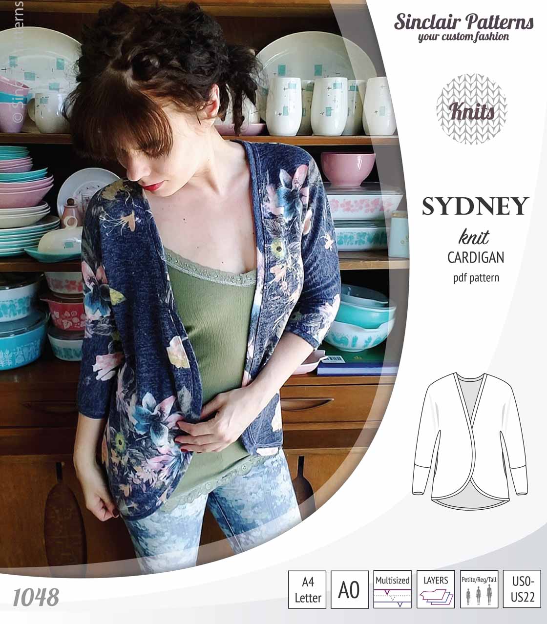 Sydney slim fit cocoon style knit cardigan(PDF) – Sinclair Patterns
