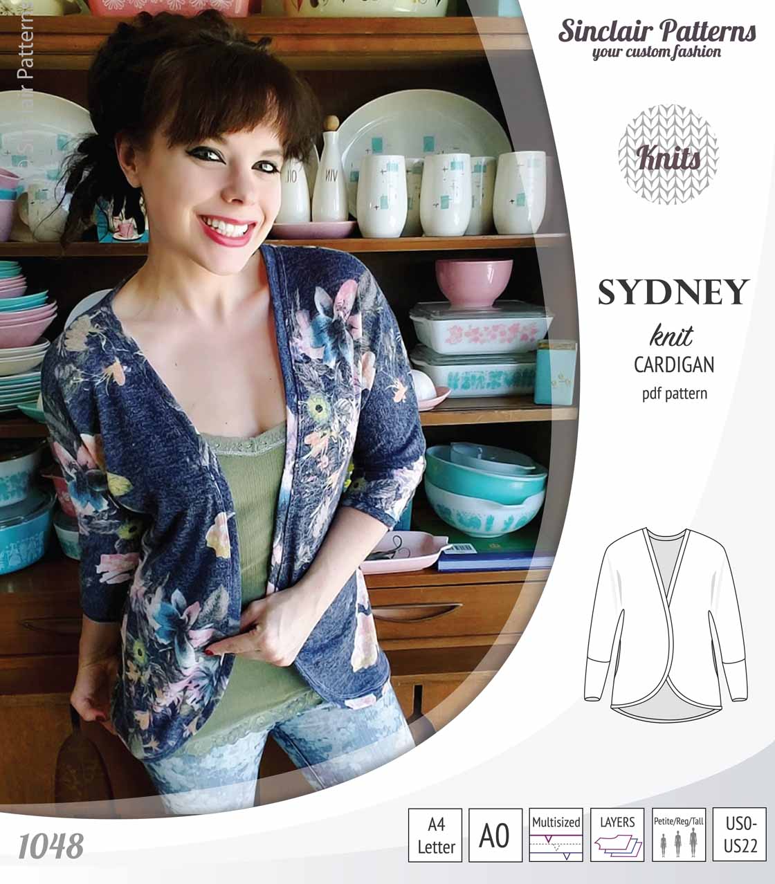 Sydney slim fit cocoon style knit cardigan(PDF) – Sinclair Patterns