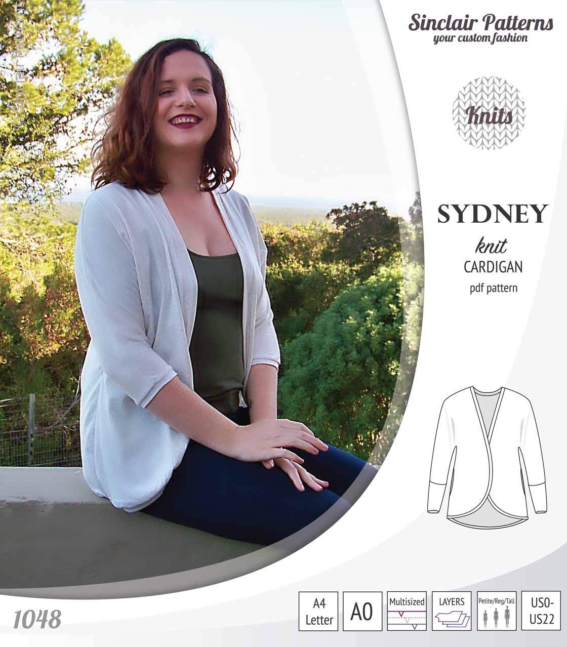 Sydney slim fit cocoon style knit cardigan(PDF) – Sinclair Patterns