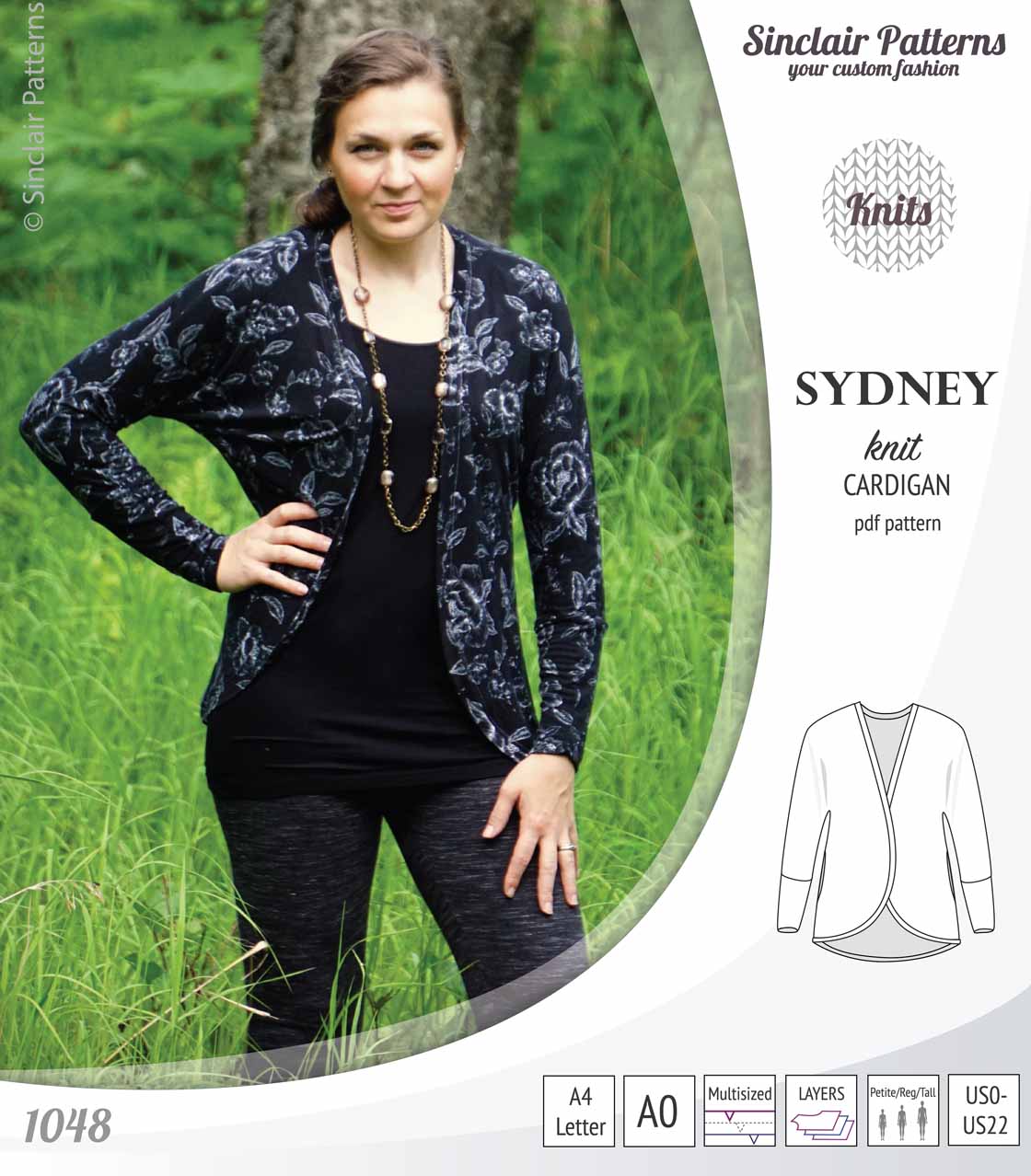 Sydney slim fit cocoon style knit cardigan(PDF) – Sinclair Patterns