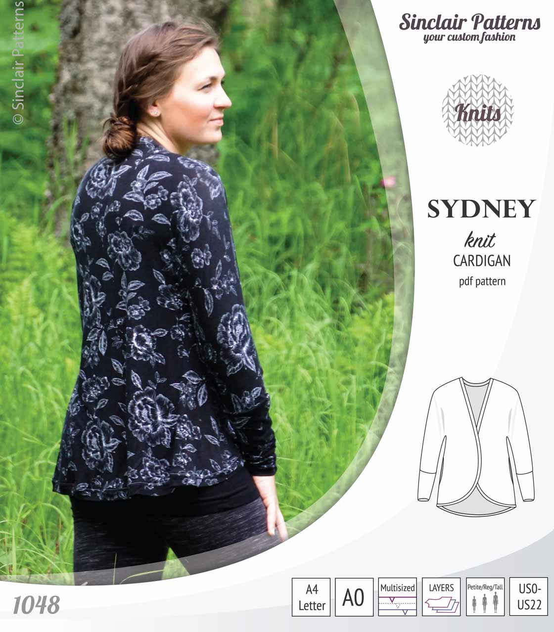 Sydney slim fit cocoon style knit cardigan(PDF) – Sinclair Patterns