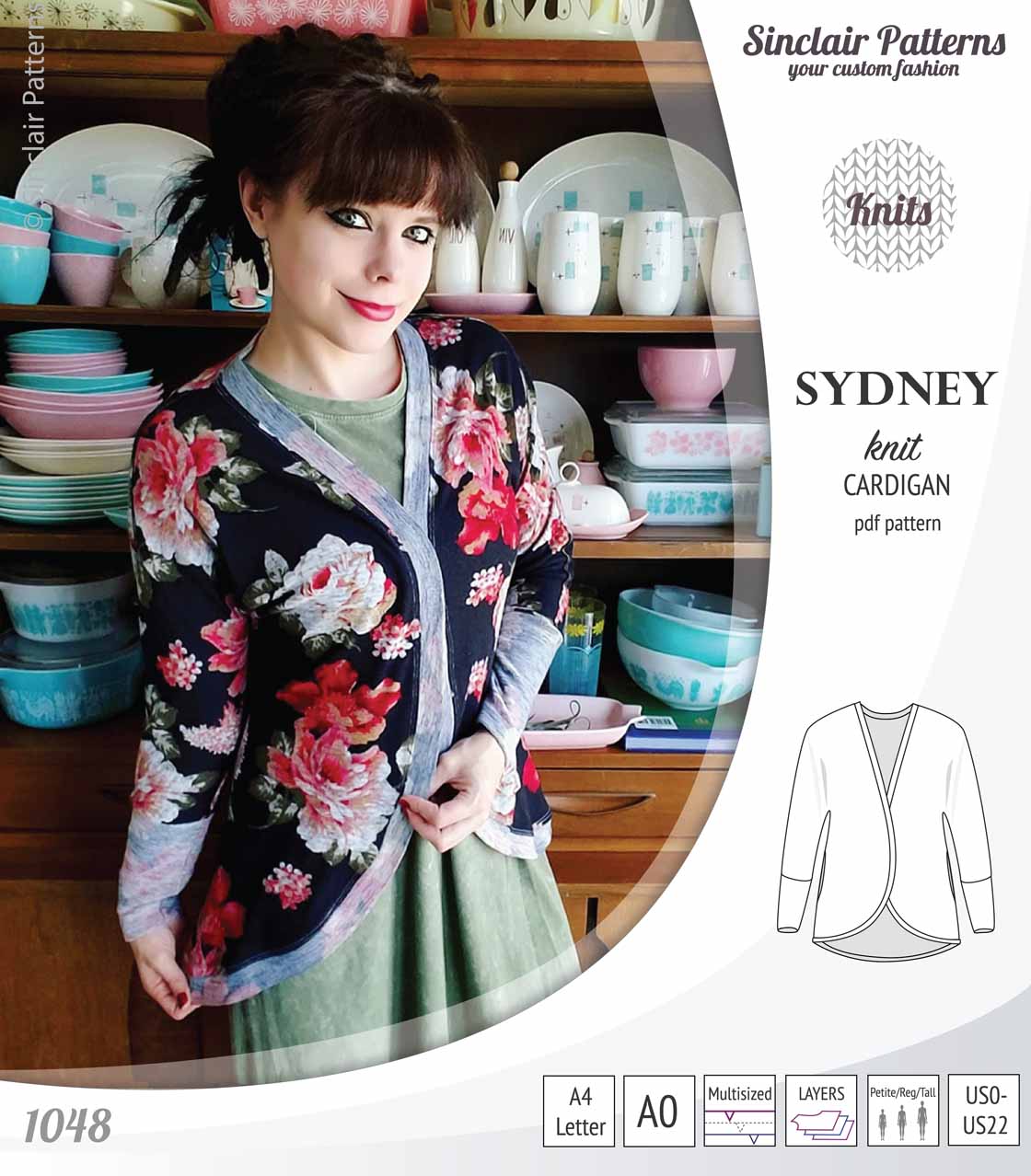 Sydney slim fit cocoon style knit cardigan(PDF) – Sinclair Patterns