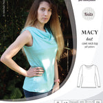 Pdf sewing pattern Macy cowl neck top by Sinclair Patterns
