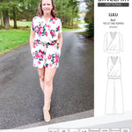Sinclair Patterns Lulu faux wrap top, set and romper pdf sewing patterns for women