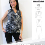 Sinclair Patterns Lulu faux wrap top, set and romper pdf sewing patterns for women
