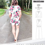 Sinclair Patterns Lulu faux wrap top, set and romper pdf sewing patterns for women