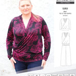 Sinclair Patterns Lulu faux wrap top, set and romper pdf sewing patterns for women