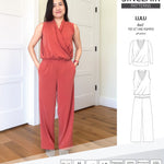Sinclair Patterns Lulu faux wrap top, set and romper pdf sewing patterns for women