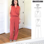 Sinclair Patterns Lulu faux wrap top, set and romper pdf sewing patterns for women