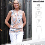 Sinclair Patterns Lulu faux wrap top, set and romper pdf sewing patterns for women