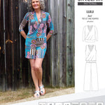 Sinclair Patterns Lulu faux wrap top, set and romper pdf sewing patterns for women