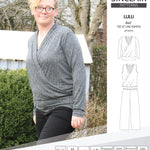 Sinclair Patterns Lulu faux wrap top, set and romper pdf sewing patterns for women